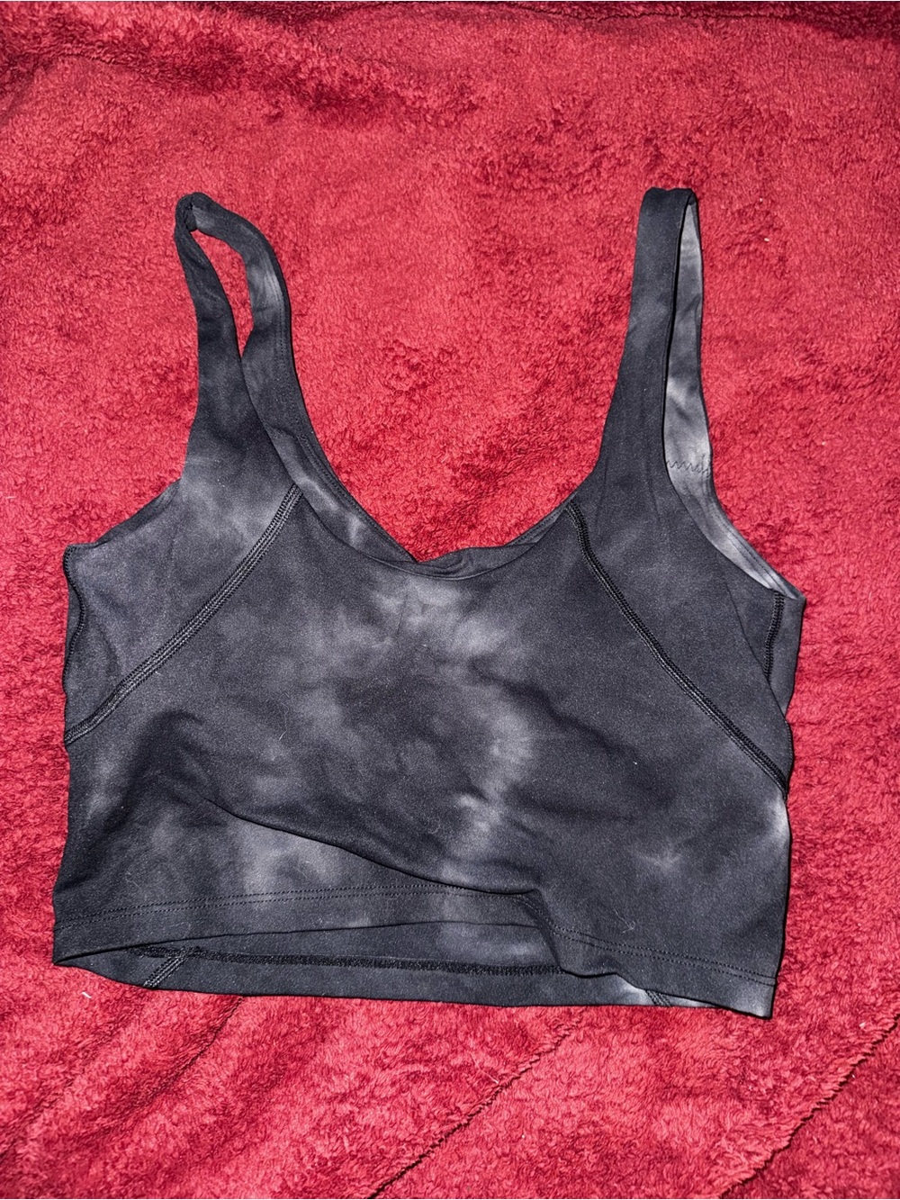 Women's Black Tie-Dye Cropped Tank Top